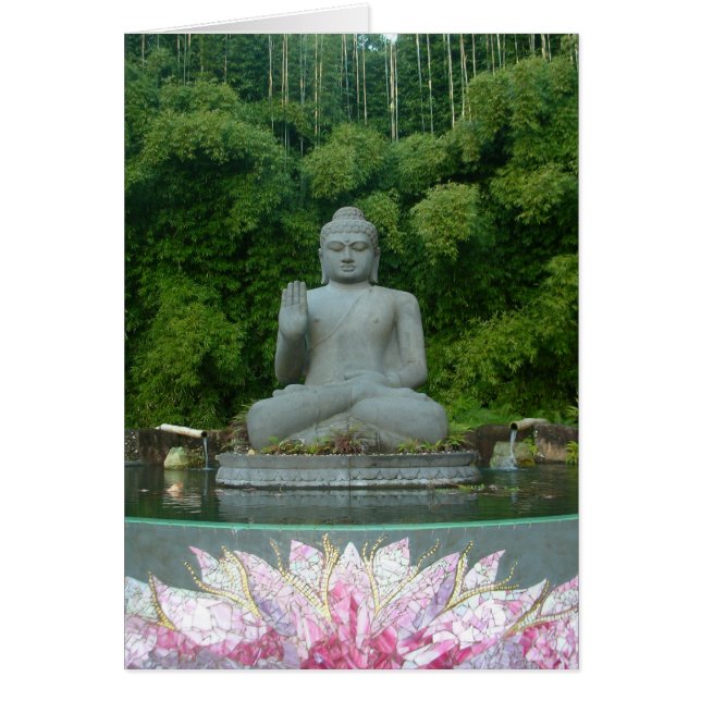 Cartão Buda na Floresta Bamboo (Frente)