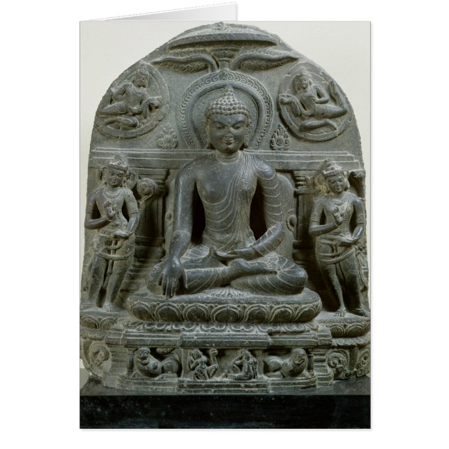 Cartão Buda sentado em meditação (Frente)