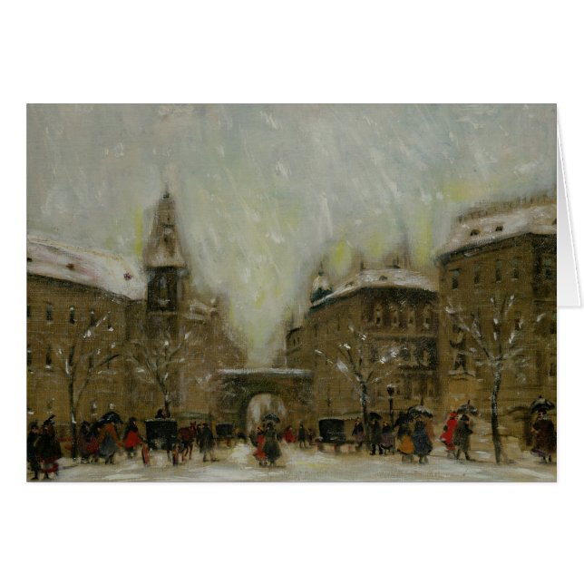 Cartão Budapest na neve (Frente Horizontal)