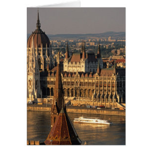 Cartão Budapeste, Hungria, Rio Danúbio, Parlamento