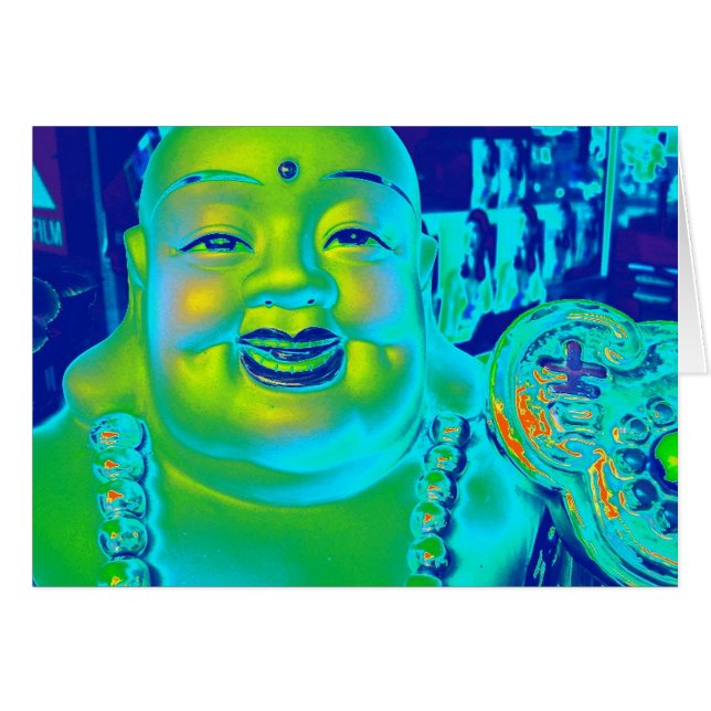 Cartão "Buddha afortunado " (Frente Horizontal)