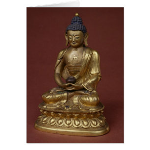 Cartão Buddha Amitayus assentado na meditação