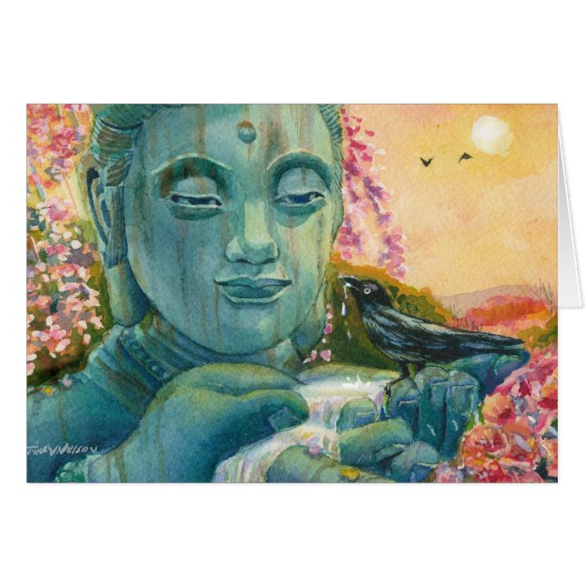 Cartão Buddha calmo (Frente Horizontal)