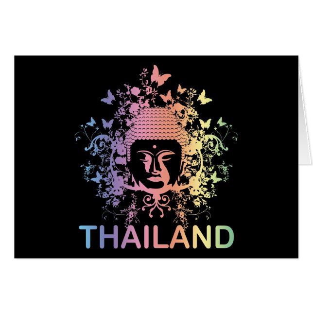 Cartão Buddha colorido Tailândia (Frente Horizontal)