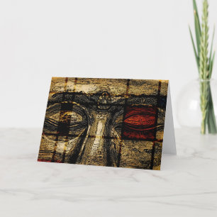Cartão Buddha Eyes In Mondrian Style Greeting Card