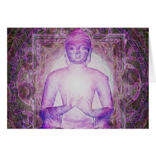 Cartão Buddha Meditating feliz (Frente horizontal)