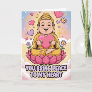 Cartão Buddha Paz Meu Coração Mindfulness Budista Zen