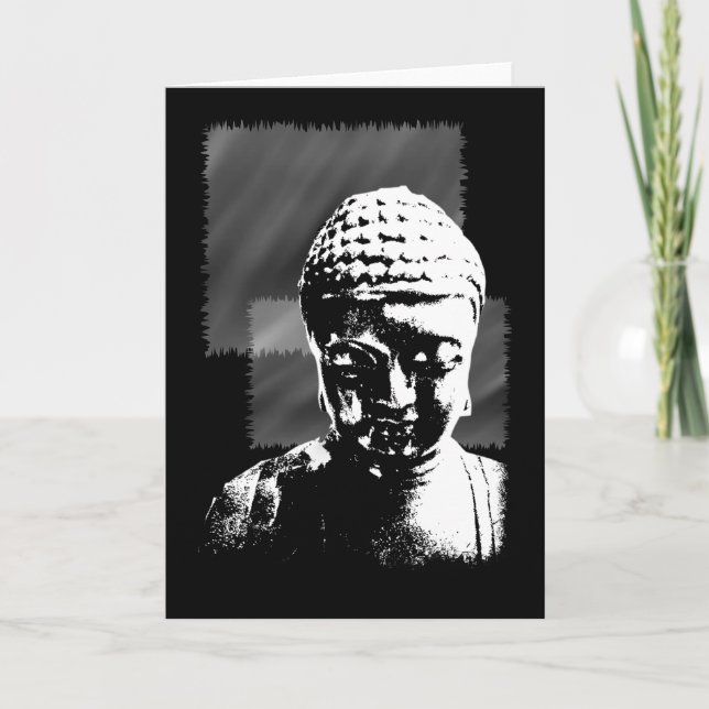 Cartão buddha preto e branco (Frente)