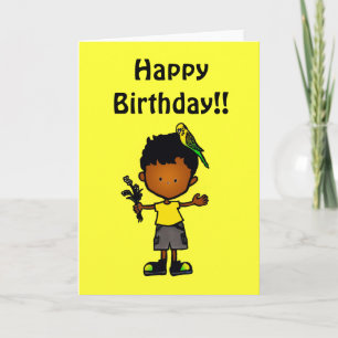 Cartão Budgie Boy Birthday Card 2 (C114g4)