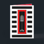 Cartão Buffalo Xadrez Hanukkah Menorah<br><div class="desc">Um hanukkiah de xadrez de búfalos e listrados é tocado por chamas coloridas do coração dentro de um quadro vermelho arrojado e sobreposto a faixas pretas e brancas. O cartão interior apresenta "Abençoações de Chanucá!" e é delimitado e coordenado para o seu prazer escrevendo. ~ karyn</div>