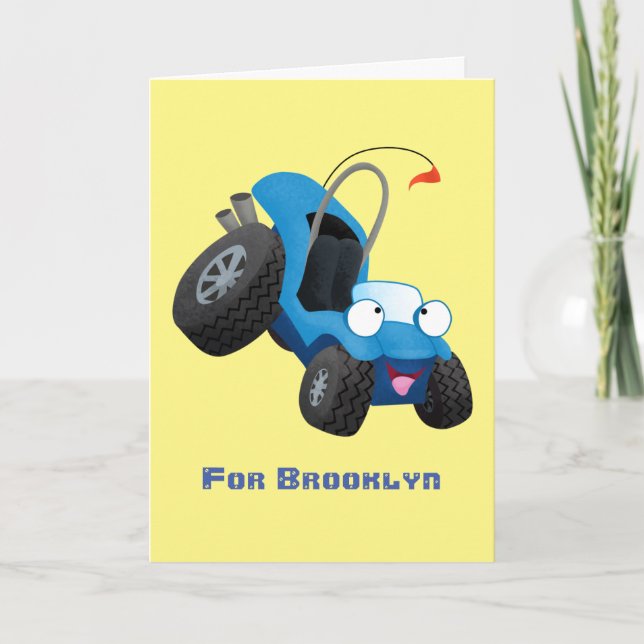 Cartão Buggy duna em forma de cartoon de veículos rodoviá (Frente)