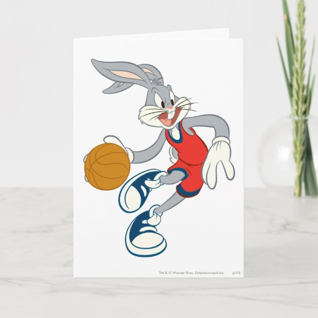 Cartão BUGS BUNNY™ Driblando a Concorrência (Frente)
