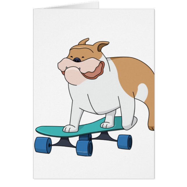 Cartão buldogue de skate (Frente)