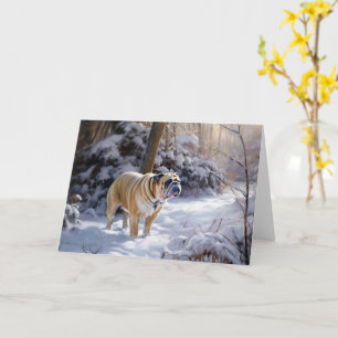 Cartão Buldogue Deixe-O Neve Bruto