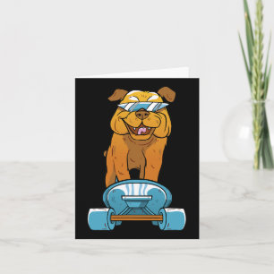 Cartão Buldogue Diversão Skateboard Francês Buldogue Pupp