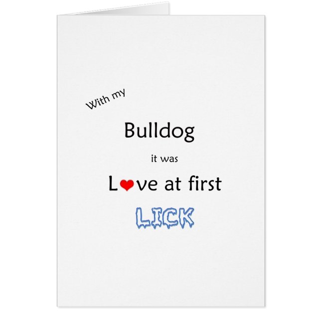 Cartão Buldogue Lick Design (Frente)