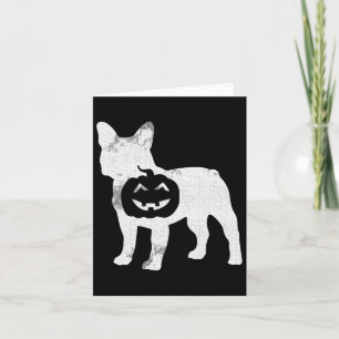 Cartão Buldogue Pumpkin Preguiçoso Halloween Figurume Cac