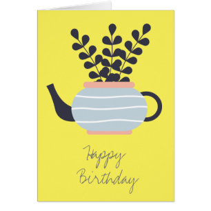 Cartão Bule simples moderno com pastel vegetal