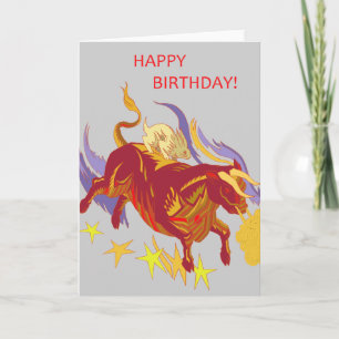 Cartão Bull and Rabbit Birthday Card