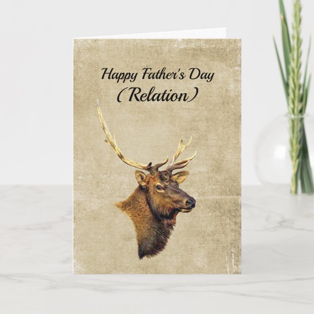 Cartão Bull Elk photo (head and shoulders) Father's Day (Frente)