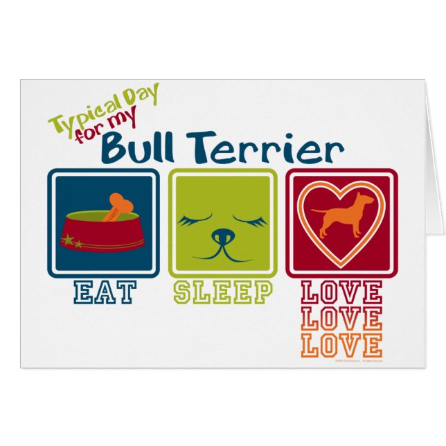 Cartão Bull terrier (Frente horizontal)