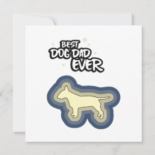 Cartão Bull Terrier Azul Melhor Pai Cachorro de Todos os 