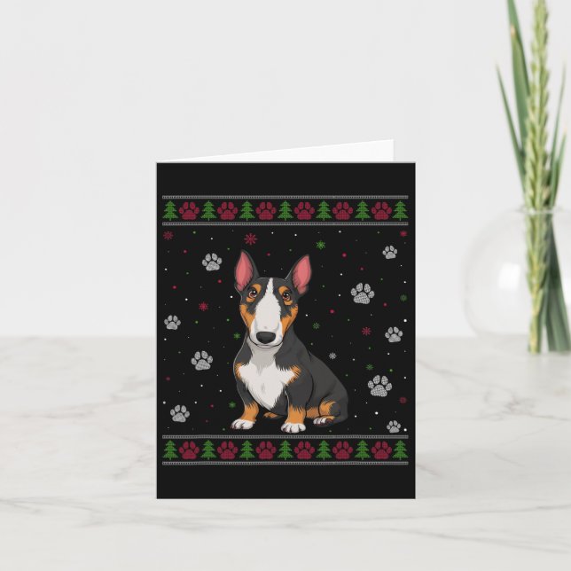 Cartão Bull Terrier Christmas Sweet Xmas Pet Animal (Frente)