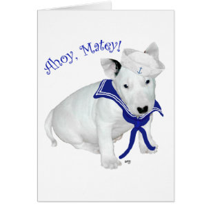 Cartão Bull Terrier Puppy Sailor