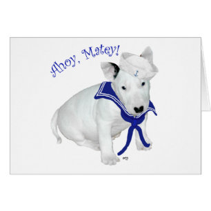 Cartão Bull Terrier Puppy Sailor