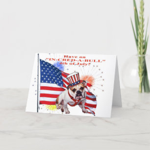 Cartão Bulldog - Celebração do Dia da Independência