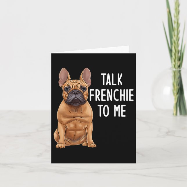 Cartão Bulldog Fale Francês Para Mim  (Frente)