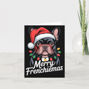 Cartão Bulldog Francês Feliz Frenchiemas Chapéu de Papai 