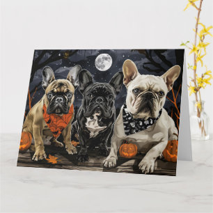 Cartão Bulldog francês Halloween Spooky