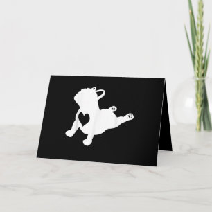Cartão Bulldog Francês Yoga Love Heart Frenchie Workout