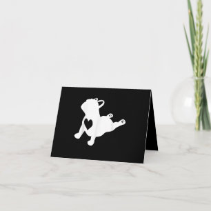 Cartão Bulldog Francês Yoga Love Heart Frenchie Workout