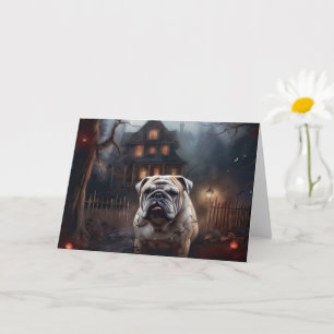Cartão Bulldog Halloween Scary