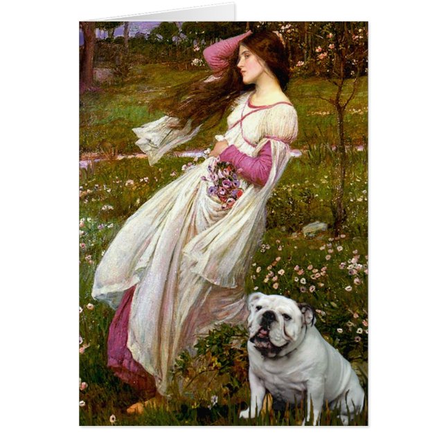 Cartão Bulldog Inglês 9 - Windflowers (Frente)