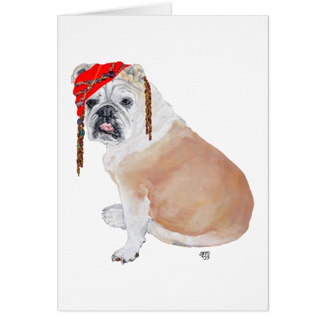 Cartão Bulldog Inglês Pirata (Frente)