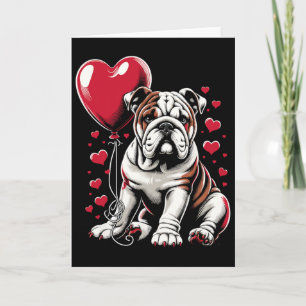 Cartão Bulldog Inglês Proprietário de Cachorro no Dia dos