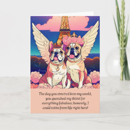 Cartão bulldog message happy birthday