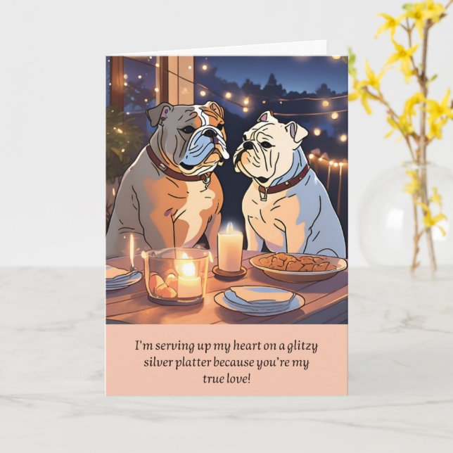 Cartão bulldog message happy birthday (Flor Amarela)