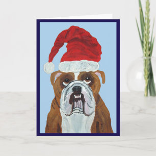 Cartão Bulldog Papai Noel