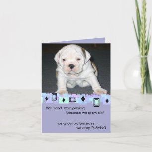 Cartão Bulldog Puppy Birthday Greetings