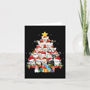 Cartão Bulldog Santa Claus Xmas Tree Lights Feliz Natal