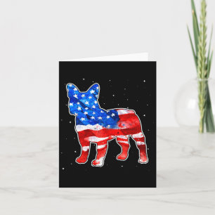 Cartão Bulldog Tie Dye American Flag Patriótico 4º De Jul