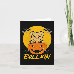 Cartão Bullkin Halloween Engraçado Bulldog Halloween Pump