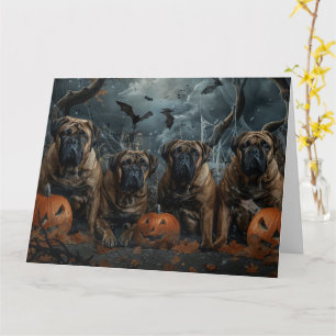 Cartão Bullmastiff Halloween Night Doggy Delight