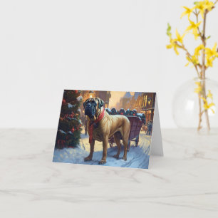 Cartão Bullmastiff Natal Festivo