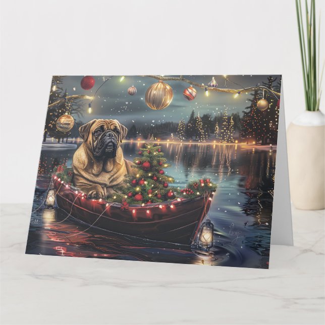 Cartão Bullmastiff Natal Festivo Voyage (Frente)