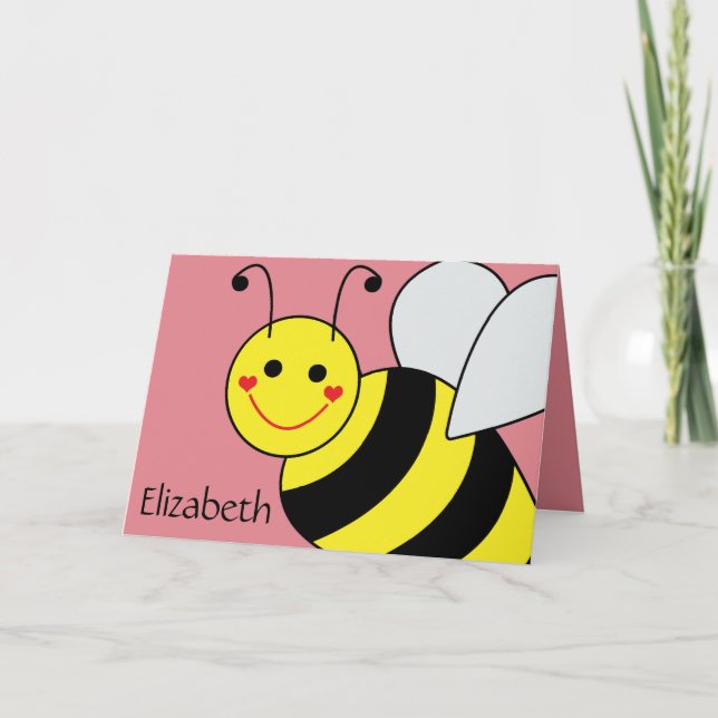 Cartão Bumble Bumble Cute Personalizado (Frente)